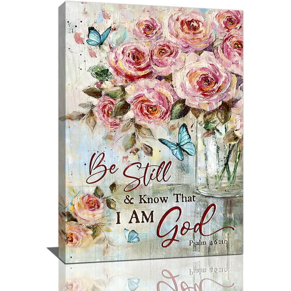 Floral Wall Art Rustic Daisy Flower Wall Decor Blue Floral Pictures Vintage Canvas Print Painting Modern Artwork for Dining Room Bathroom Living Room 12"x16"