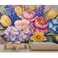 thumbnail image 1 of Floral Wall Mural - Spring Flower Wall Murals, Colorful Flowers Hd Photo For Living Room Bedroom, Flower Mural 110"W x 79"H (Not Peel and Stick), 1 of 6