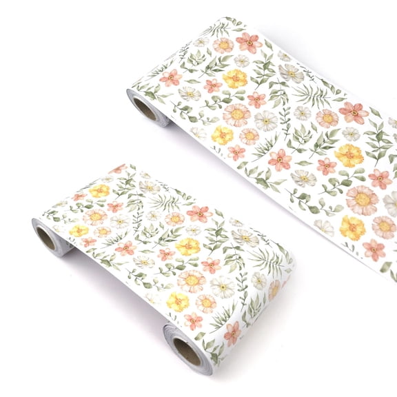 Floral Wallpaper Border 394x5 Inch Wildflowers Peel and Stick Wall Border Removable Flower Wall Trim for Kitchen Bathroom Bedroom Living Room Spring Summer Rustic Farmhouse Decor