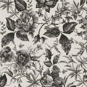 Floral Wallpaper Peel and Stick, Vintage Wallpaper Wall Stick Black Rose Removable Vinyl Wallpaper Sketch Floral Wall Mural Wall Decor 15.7"W X 98.4"L