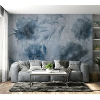Floral Wallpaper Wall Mural - Blue Watercolor Peonies