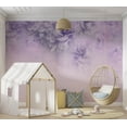 thumbnail image 1 of Floral Wallpaper Wall Mural - Light Purple Floral Composition, 1 of 5