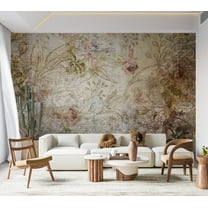 Floral Wallpaper Wall Mural - Old Postcard