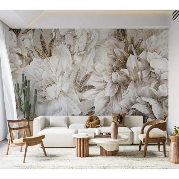 Floral Wallpaper Wall Mural - Vintage Blooming
