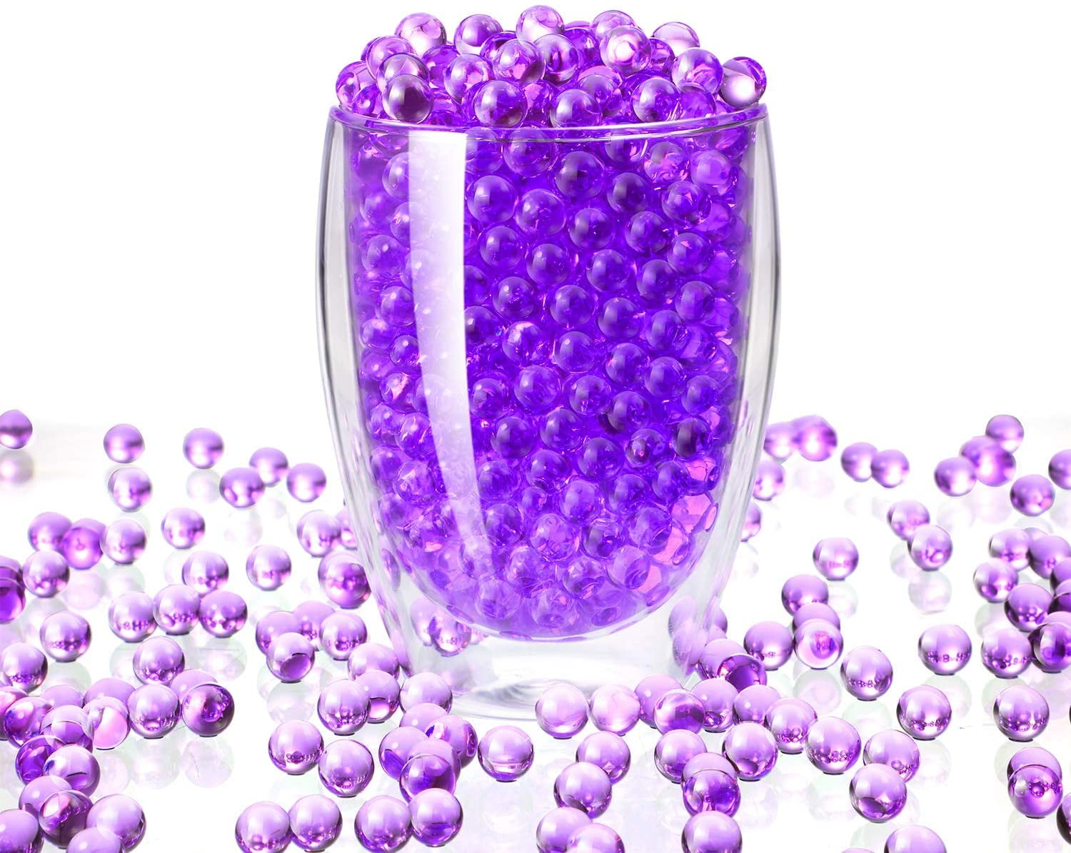 Floral Water Pearls Gel Soil Water Crystal Beads Jelly Water Pearl Vase Filler, 20000 Packs (Purple)