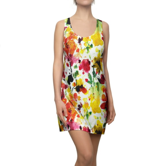 Floral Watercolor - AI Art - Women's Cut & Sew Racerback Dress