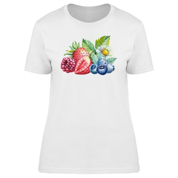 Floral Watercolor Berries Tee Women's -Image by Shutterstock