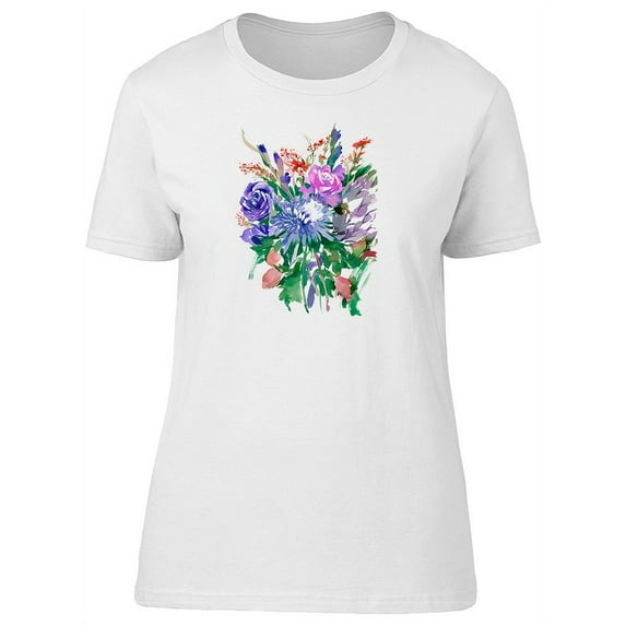 Floral Watercolor Collage Tee Women's -Image by Shutterstock