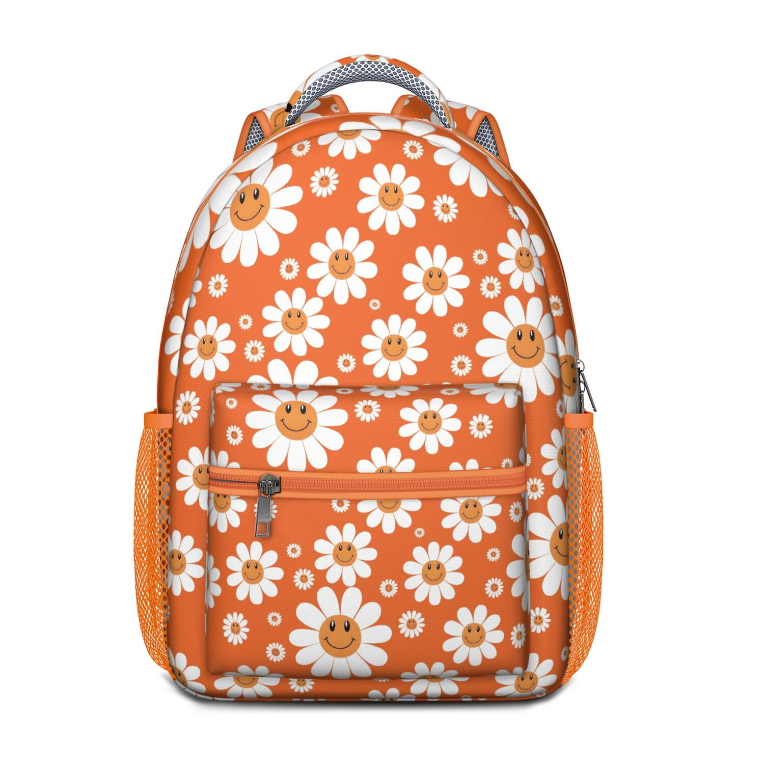 Floral Watercolor Daisy Artwork Backpack - Waterproof & Breathable for College Students