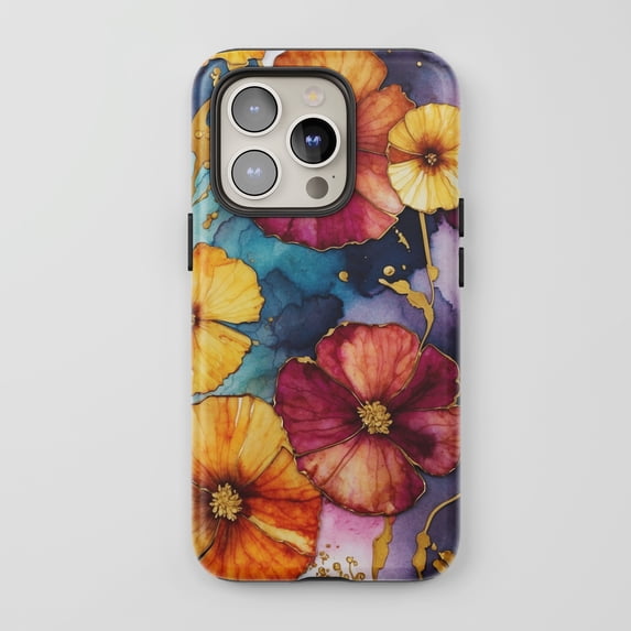 Floral Watercolor For All iPhone Series Protective Phone Case Abstract Art Multi-Color