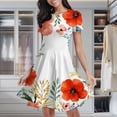 thumbnail image 1 of Floral Watercolor Frame Design Art Women's Classic Swing Skater Dress Casual Work Party Cocktail Dresses, 1 of 6