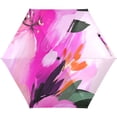 thumbnail image 1 of Floral Watercolor Pastel Umbrellas for Sun Auto Open Close UV50+ Waterproof 5-Fold Compact Fiberglass Frame, 1 of 6