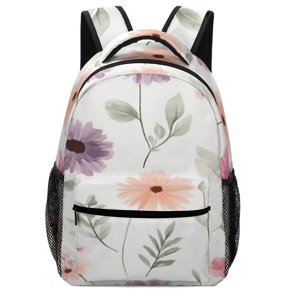 Floral Watercolor Pattern_1 Backpack for Teenage Business Daypack College Canvas Bags Durable
