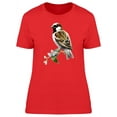 thumbnail image 1 of Floral Watercolor Sparrow Bird T-Shirt Women -Image by Shutterstock, Female Medium, 1 of 2