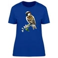 thumbnail image 1 of Floral Watercolor Sparrow Bird T-Shirt Women -Image by Shutterstock, Female Small, 1 of 2