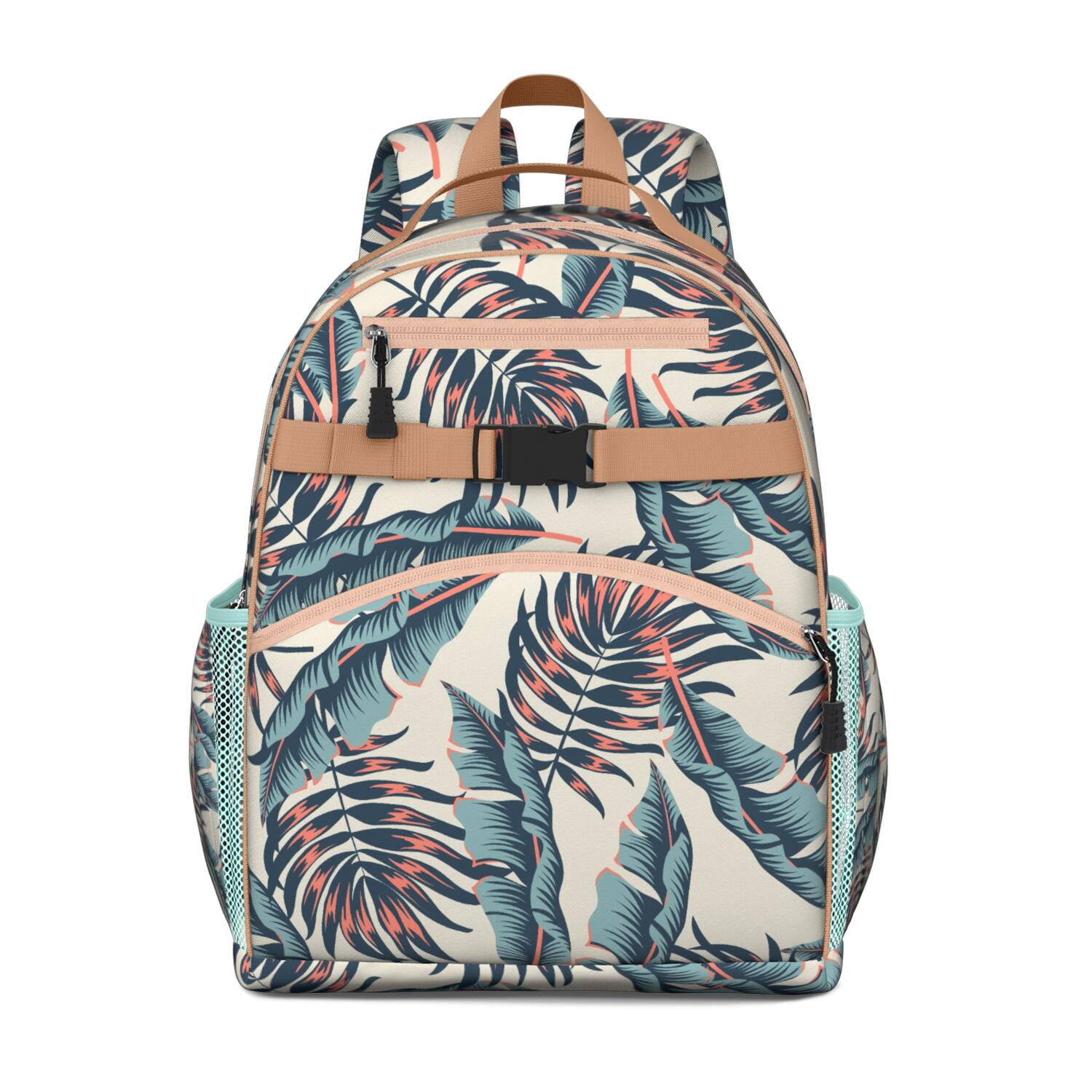 Floral Waterproof Travel Backpack - Adjustable Durable Daypack with Multiple Pockets for Teens & Commuters