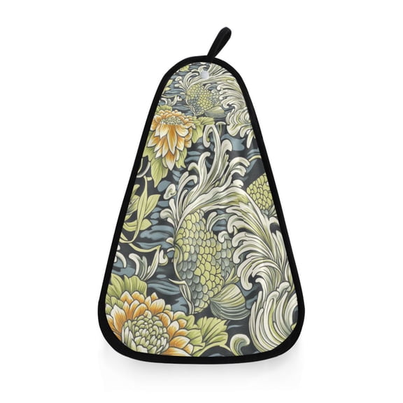 Floral Wave Design Hanging Towel Hand Towel 16.53x12.20in Quick-Drying for Kitchen and Bathroom Use