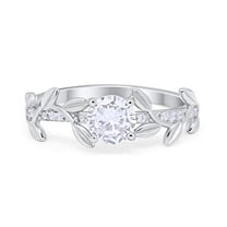 Floral Wedding Engagement Ring CZ 925 Sterling Silver Size 5