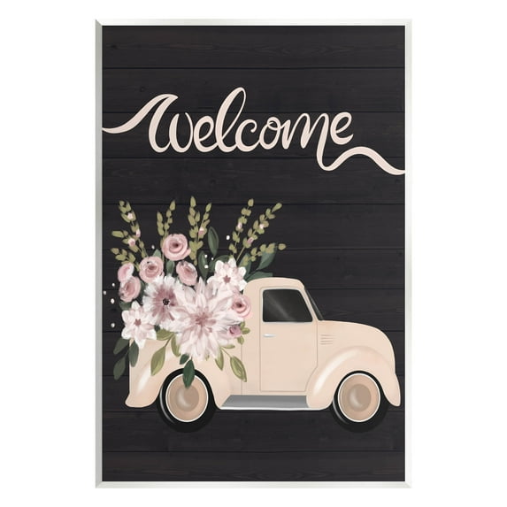 Floral Welcome Country Truck Transportation Graphic Art Unframed Art Print Wall Art