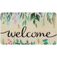 thumbnail image 1 of Floral Welcome Door Mat, Spring Summer Flower Front Doormat, Home Indoor Outdoor Decor Non Slip Entrance Rug 30x17 Inches, 1 of 1