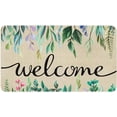 thumbnail image 1 of Floral Welcome Door Mat, Spring Summer Flower Front Doormat, Home Indoor Outdoor Decor Non Slip Entrance Rug 30x17 Inches, 1 of 6