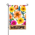 thumbnail image 1 of Floral Welcome Garden Flag For Home Outdoor Garden Yard Decor 12x18 Inch, 1 of 5