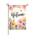 thumbnail image 1 of Floral Welcome Garden Flag With Bees And Tulips For Home Outdoor Garden Yard Decor 12x18 Inch, 1 of 5