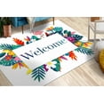 thumbnail image 1 of Floral Welcome Rugs, Welcome Rug, Personalized Rug, Botanical Rug, Door Rug, Living Room Rug, Kitchen Rug, Anti-Slip Carpet, Botanical Rug, 3.3'x9.2' - 100x280 cm, 1 of 4