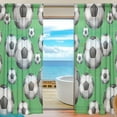 thumbnail image 1 of Floral White Soccer Ball Semi Sheer Curtains Window Voile Drapes Panels Treatment-55x84in for Living Room Bedroom Kids Room, 2 Pieces, 1 of 4