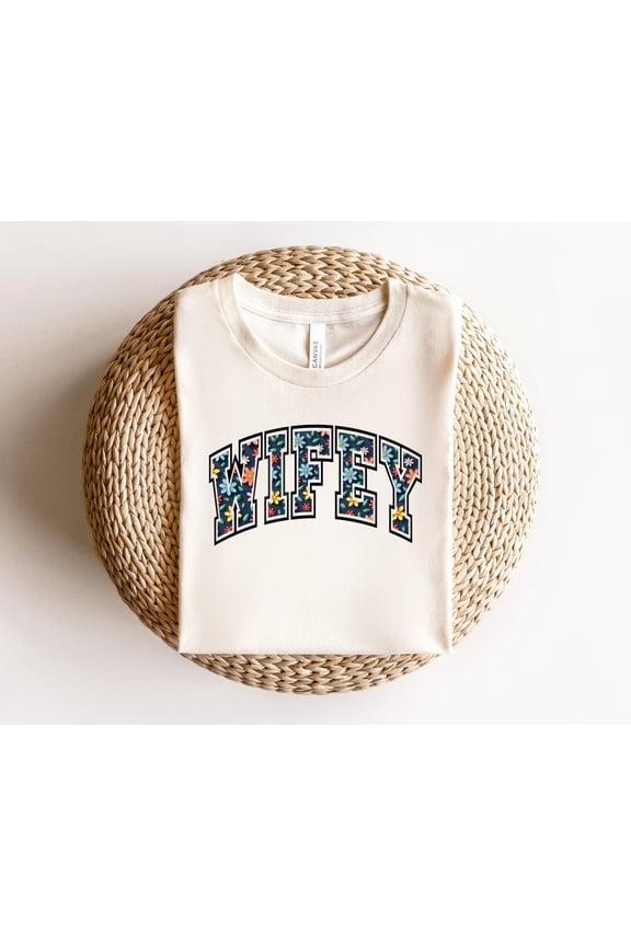 Floral Wifey Shirt, Engagement T-shirt, Bridal Shower, for Bride, New Wife T-shirt, Bride To Be, Fiance Tee, For Her, F1283 All Size S-5Xl