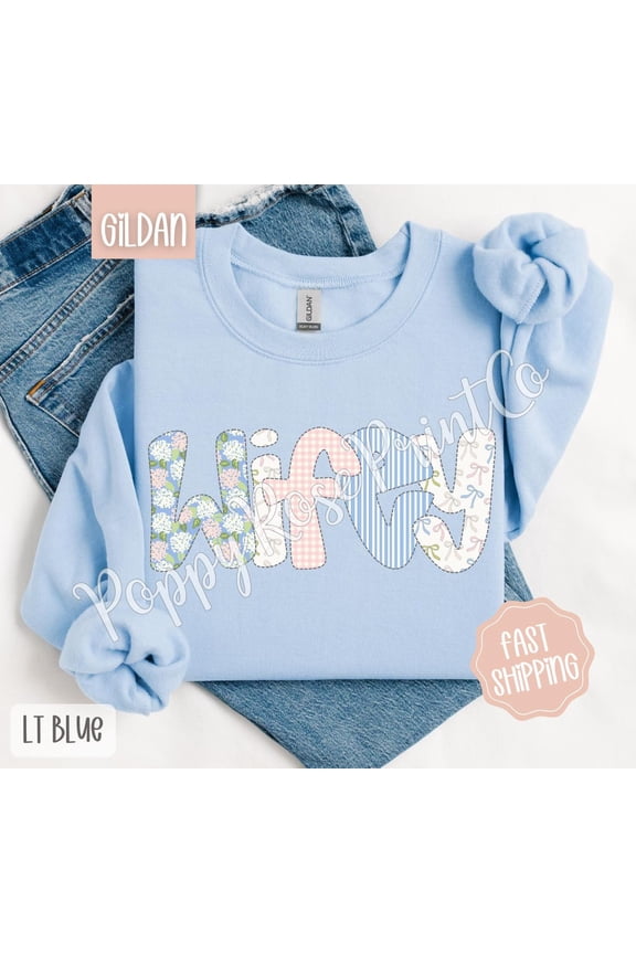 Floral Wifey Sweatshirt, Cute Spring Wife Sweater, Coquette Wifey Crewneck, Honeymoon Bow Sweatshirt, Bridal Shower, for Her All Size S-5Xl