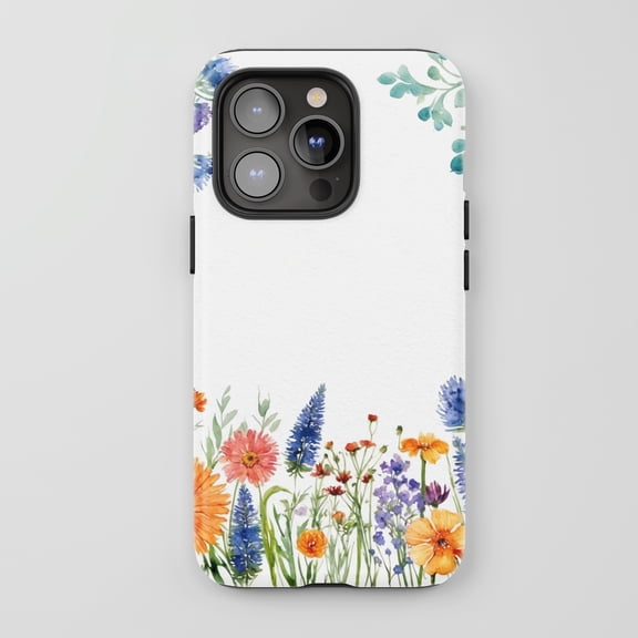 Floral Wildflower For All iPhone Series Tough Phone Case Watercolor Art
