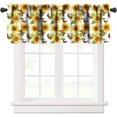 thumbnail image 1 of Floral Window Curtain Valance, Rustic Sunflower Window Toppers Valances Rod Pocket Window Treatments 1 Panel Flowers Butterfly Retro Short Curtains for Kitchen Bathroom Bedroom 54 x 18 inch, 1 of 1