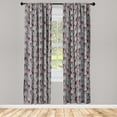 thumbnail image 1 of Floral Window Curtains, Achromatic Colored Tulips Romantic Theme on Warm Colored Backdrop Artwork, Lightweight Decor 2-Panel Set with Rod Pocket, Pair of - 28"x84", Burgundy and Grey, by Ambesonne, 1 of 3