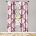 thumbnail image 1 of Floral Window Curtains, Checkered Rose Square Pattern With Chamomile Sketch English Garden Romance, Lightweight Decor 2-Panel Set with Rod Pocket, Pair of - 28"x63", Rose Pale Fuchsia, by Ambesonne, 1 of 3