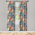 thumbnail image 1 of Floral Window Curtains, Colorful Watercolor Painting Pattern of Jumble Garden Wild Flowers, Lightweight Decor 2-Panel Set with Rod Pocket, Pair of - 28"x84", Violet Blue Teal and Orange, by Ambesonne, 1 of 3