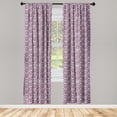 thumbnail image 1 of Floral Window Curtains, Damask Inspired Grunge Theme Blossom Pattern on Weathered Purplish Background, Lightweight Decor 2-Panel Set with Rod Pocket, Pair of - 28"x95", Plum Mauve Taupe, by Ambesonne, 1 of 3