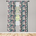 thumbnail image 1 of Floral Window Curtains, Garden of Magnolia Flowers with Blurred Backdrop Spring Season, Lightweight Decor 2-Panel Set with Rod Pocket, Pair of - 28"x84", Petrol Blue and Pale Purple, by Ambesonne, 1 of 3