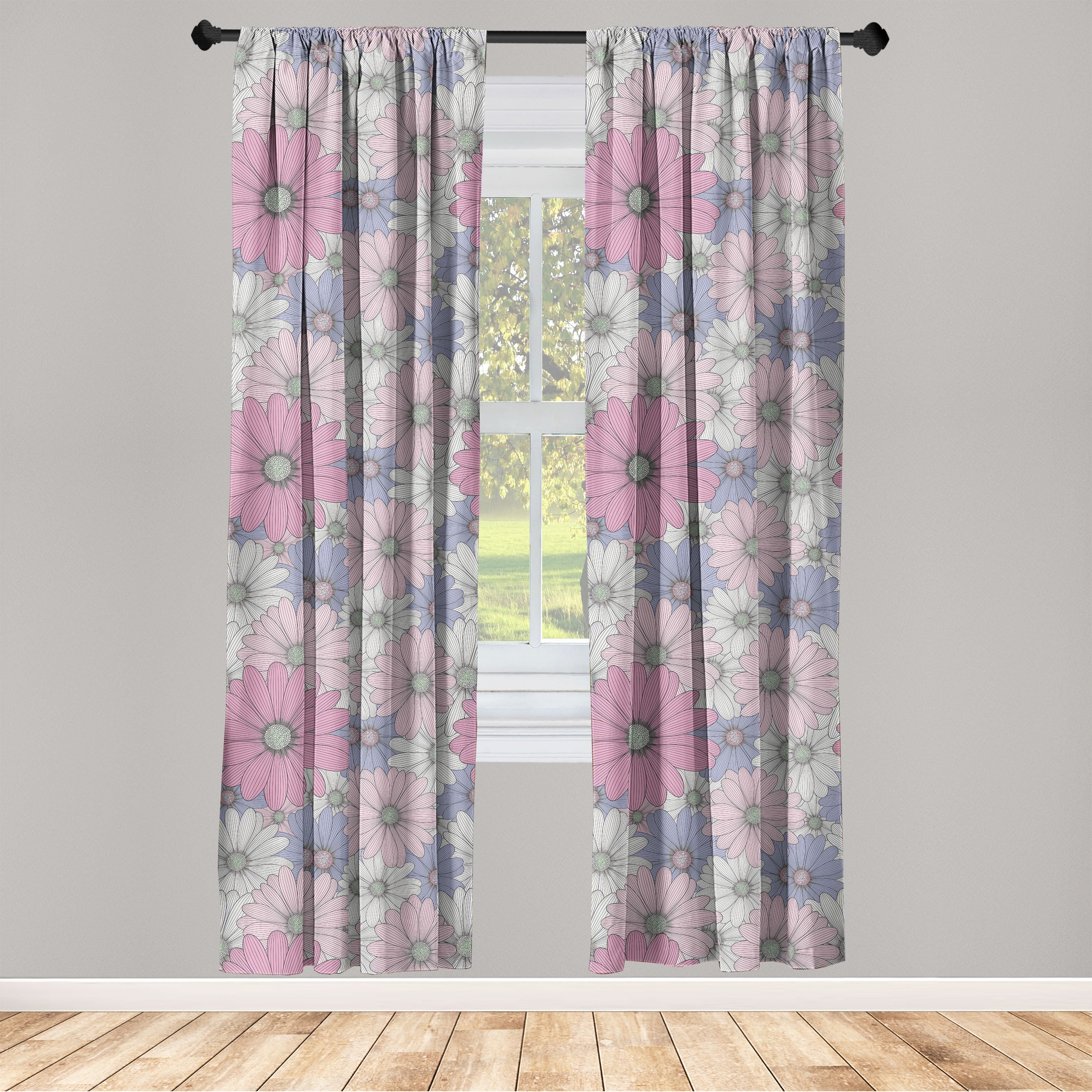 3D Circle Flower Pattern 068 Curtains Drapes main image 1