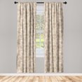 thumbnail image 1 of Floral Window Curtains, Minimalist Silhouette of Botanical Blossom on Cream Tone Backdrop Print, Lightweight Decor 2-Panel Set with Rod Pocket, Pair of - 28"x84", Eggshell and Warm Taupe, by Ambesonne, 1 of 3