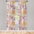 thumbnail image 1 of Floral Window Curtains, Pastel Flourishing of Peony Petals Romantic Concept Flower Pattern, Lightweight Decor 2-Panel Set with Rod Pocket, Pair of - 28"x63", Pale Pink and Dark Peach, by Ambesonne, 1 of 3