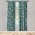 thumbnail image 1 of Floral Window Curtains, Repetitive Magnolia Flowers Hand-Drawn Watercolor Art on Plain Back, Lightweight Decor 2-Panel Set with Rod Pocket, Pair of - 28"x95", Reseda Green and Hot Pink, by Ambesonne, 1 of 3