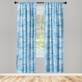 thumbnail image 1 of Floral Window Curtains, Repetitive Vintage Oceanic Colors of Watercolor Flowers and Leaves Spring Love, Lightweight Decor 2-Panel Set with Rod Pocket, Pair of - 28"x95", Sky Blue, by Ambesonne, 1 of 3