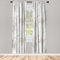 thumbnail image 1 of Floral Window Curtains, Retro Blooming Flower Petals Soft Garden on Pastel Minty Background, Lightweight Decor 2-Panel Set with Rod Pocket, Pair of - 28"x63", Warm Taupe and Pale Grey, by Ambesonne, 1 of 3