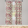 thumbnail image 1 of Floral Window Curtains, Spring Nature Style Watercolor Like Blossoming Pattern Print, Lightweight Decor 2-Panel Set with Rod Pocket, Pair of - 28"x84", Pistachio Green and Dark Pink, by Ambesonne, 1 of 3
