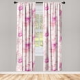 thumbnail image 1 of Floral Window Curtains, Spring Vibes Pastel Drawn Like Blossom Pattern With Leaves on Pinky Back, Lightweight Decor 2-Panel Set with Rod Pocket, Pair of - 28"x63", Blush Rose and Beige, by Ambesonne, 1 of 3