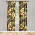 thumbnail image 1 of Floral Window Curtains, Sunflowers of the Field Blossoming Nature's Gift Flowers Season Art, Lightweight Decor 2-Panel Set with Rod Pocket, Pair of - 28"x84", Pale Avocado Green and Fawn, by Ambesonne, 1 of 3