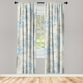 thumbnail image 1 of Floral Window Curtains, Traditional Vibe Digital Blossom Illustration With Round Ornament, Lightweight Decor 2-Panel Set with Rod Pocket, Pair of - 28"x95", Pale Azure Blue and Grey Teal, by Ambesonne, 1 of 3