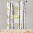 thumbnail image 1 of Floral Window Curtains, Tropical Hibiscus Flowers Hawaiian Themed Ornamental Sketch Drawing, Lightweight Decor 2-Panel Set with Rod Pocket, Pair of - 28"x63", Mustard Lavender and Grey, by Ambesonne, 1 of 1