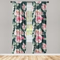 thumbnail image 1 of Floral Window Curtains, Unopened Buds of Roses Lovers Flower Blossoming Spring Season Artwork, Lightweight Decor 2-Panel Set with Rod Pocket, Pair of - 28"x84", Laurel Green Pale Pink, by Ambesonne, 1 of 1